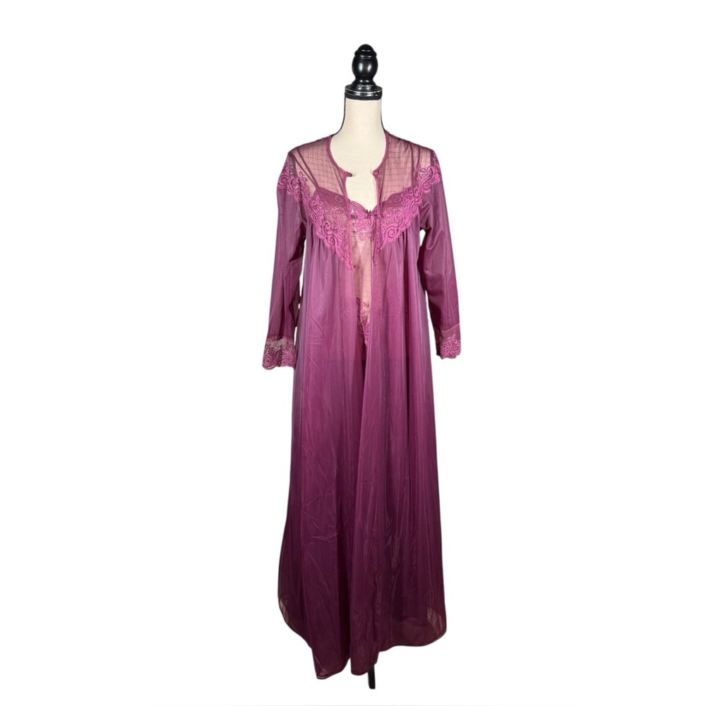 Vintage Vassarette Two Piece Set Old Hollywood Feminine Romantic Gown And Robe